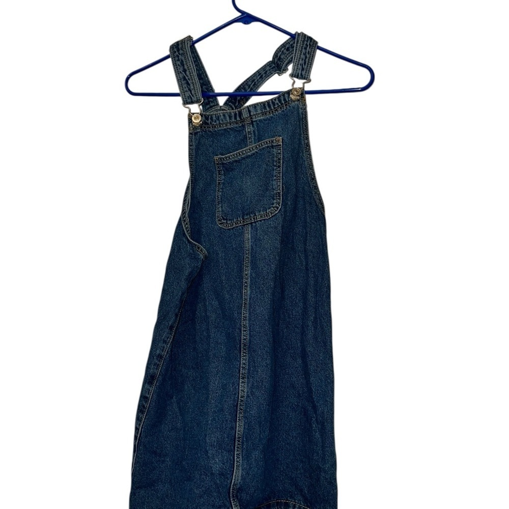 MNG girls Blue Denim Jean overall dress sz 11-12 adjustable straps